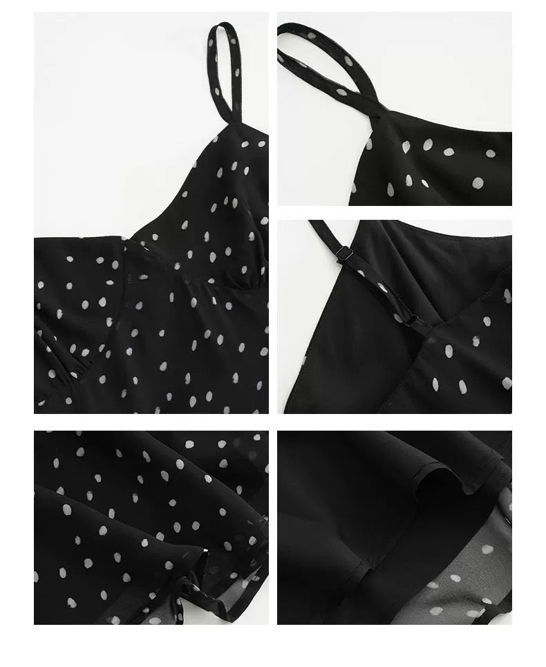 シフォンドットキャミドレス