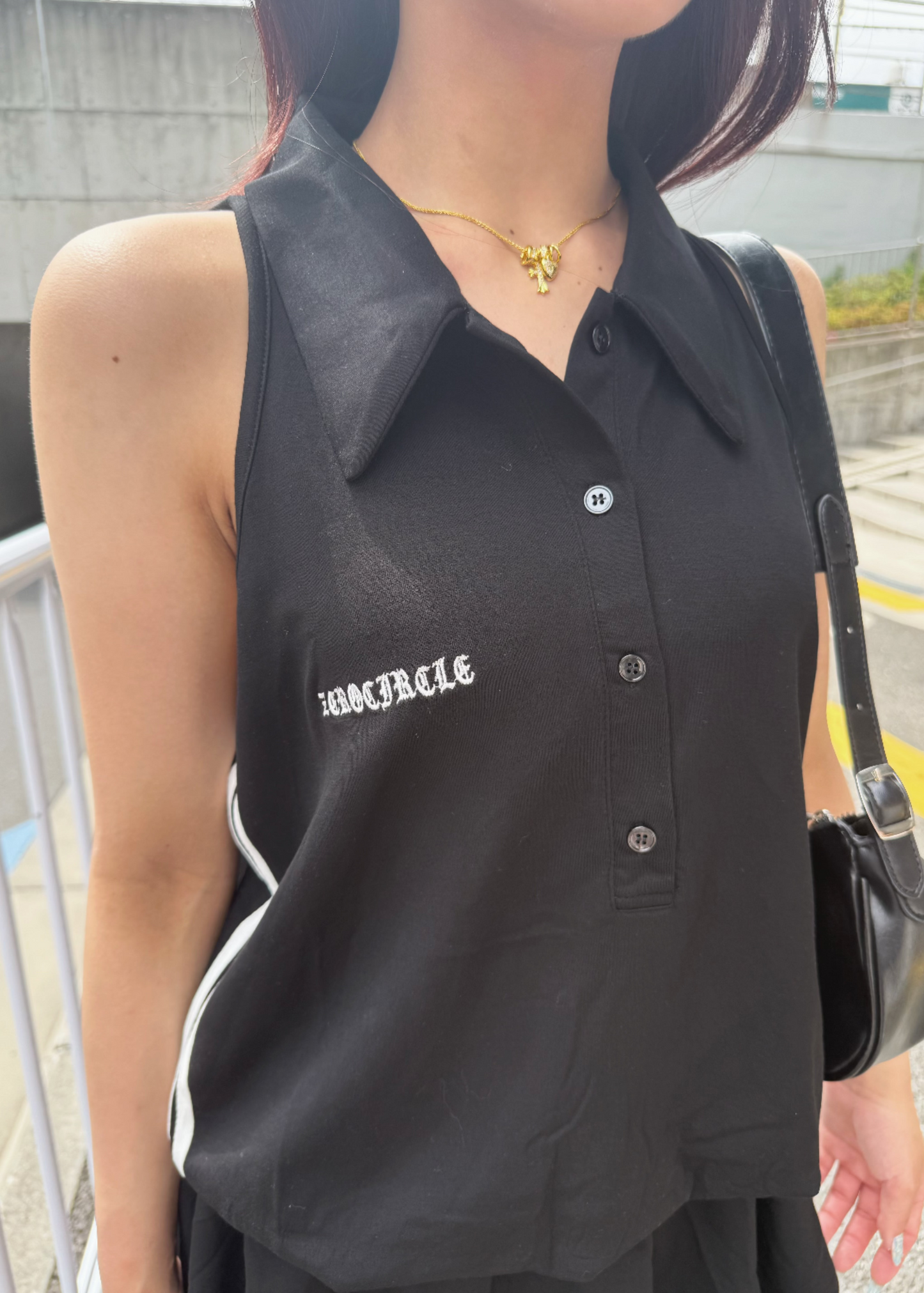 ノースリーブシャツワンピース