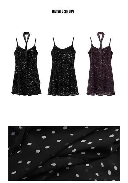 シフォンドットキャミドレス