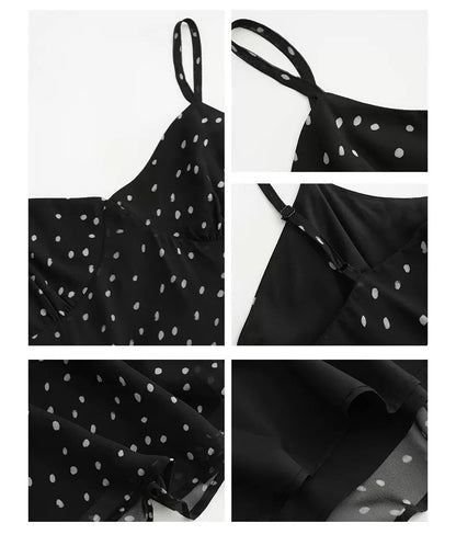 シフォンドットキャミドレス