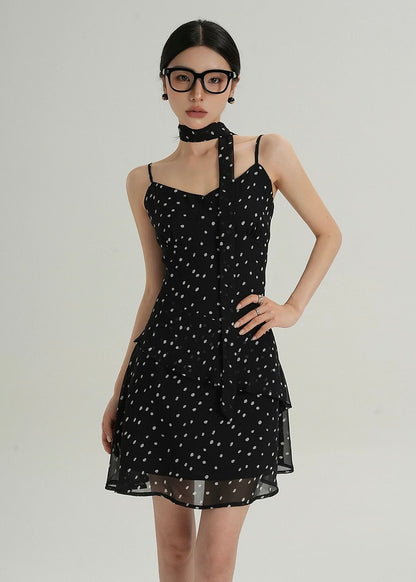 シフォンドットキャミドレス