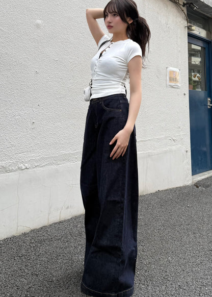 ハイウエストストレートジーンズ