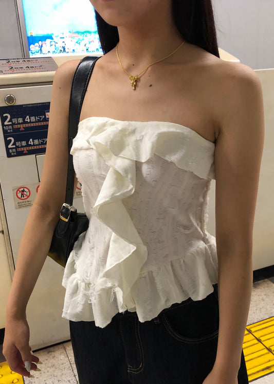 フリルチューブホワイトトップ