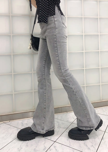 スモークグレーセミフレアパンツ